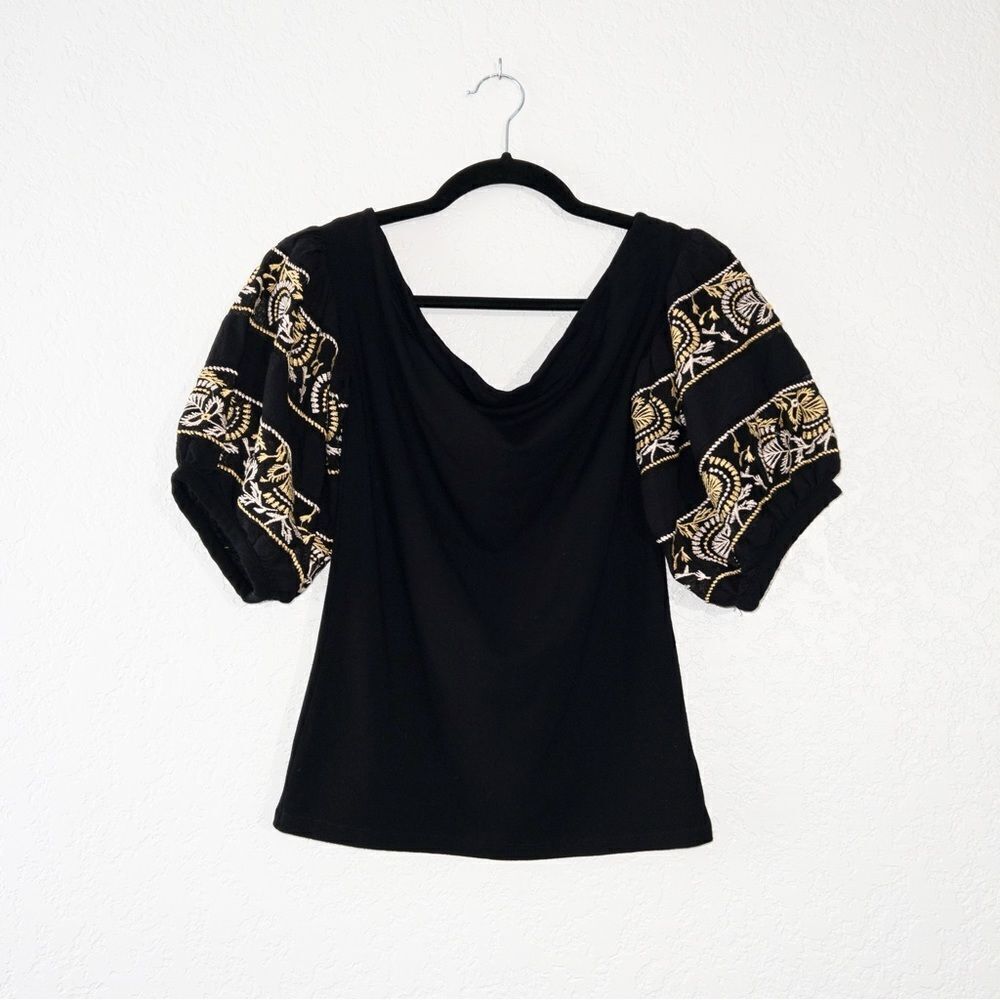 New Free People Black Rock With It Off The Shoulder Top Size Small